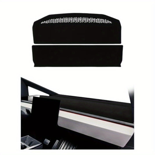 Dash Cover for Tesla Cybertruck 2024-2026, Non-Slip Carpet Dashboard Mat with Sunshield & UV Ray Protector, Vehicle Interior Accessory, Seamless Fit Design, Highquality Protector, Car Sun Shield, Automotive Accessories