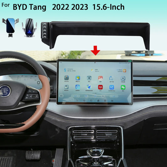 Car Phone Holder For BYD Tang EV 2022 2023 15.6-Inch Screen Mobile Phone Support Car Mounts Wireless Charging Accessories