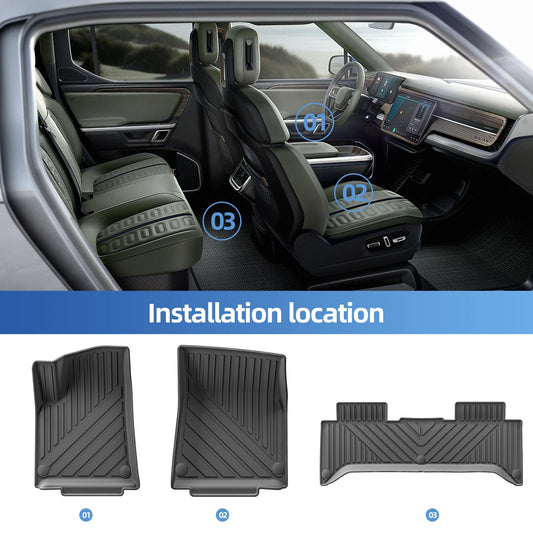 Rivian R1T All-Weather TPE Floor Mats & Cargo Liner (2022–2024)