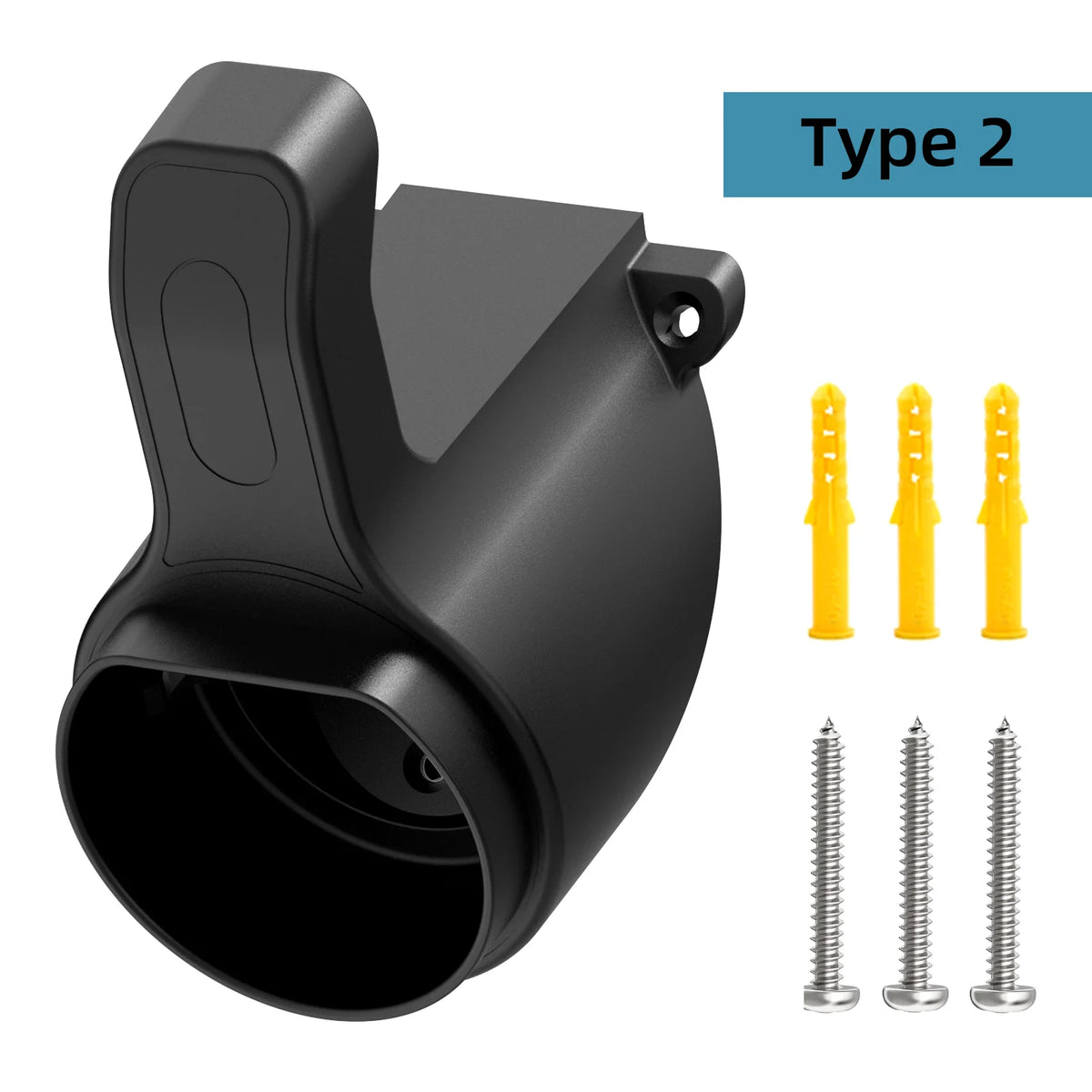 Wall-Mount EV Charger Plug Holder — NACS / J1772