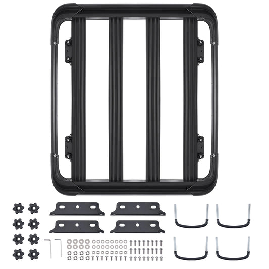 VEVOR Roof Rack Cargo Carrier 48x40x5.6“ Universal Rooftop Cargo Basket Car Top Luggage Holder Anti-Rust Alloy Steel for SUV Car