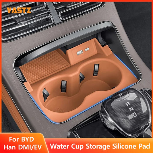 For EV BYD Han Center Console Organizer Tray Armrest Hidden Drawer Storage Box Cup Holder Car Interior Protection Accessories