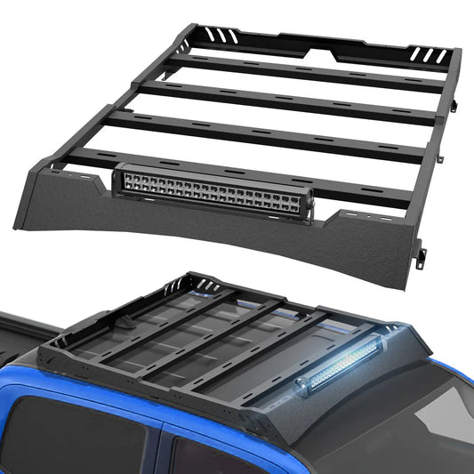 Cargo Basket Roof Rack Cargo Carrier Rooftop Luggage Storage Holder for 2005-2023 Tacoma Double Cab/Crew Cab (4 Full-Size Doors)