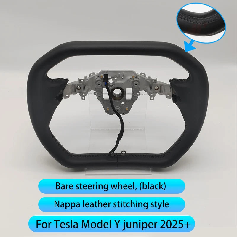 Cybertruck-Style Heated Nappa Yoke Steering Wheel — Model 3 Highland & Model Y Juniper