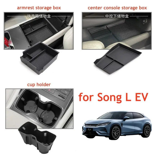 For BYD SONG L EV 2024 2025 Armrest Storage Box Cup Holder 2025 2024 Car Interior Accessories