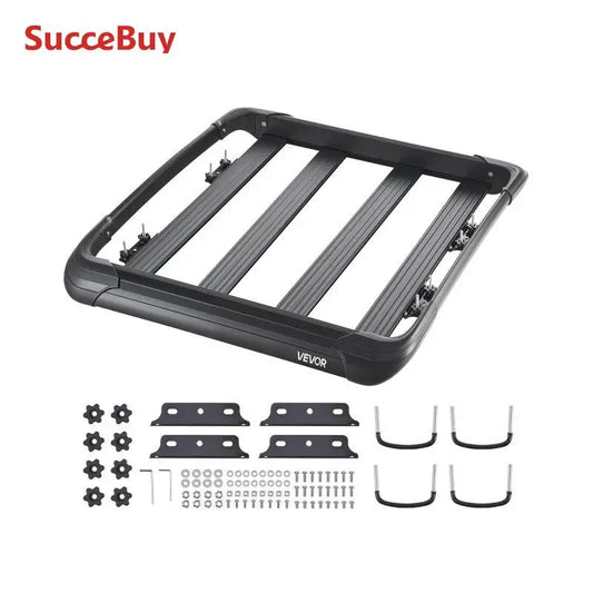 VEVOR Roof Rack Cargo Carrier 48x40x5.6“ Universal Rooftop Cargo Basket Car Top Luggage Holder Anti-Rust Alloy Steel for SUV Car