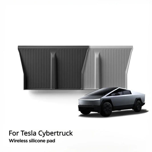 1pc for Tesla Cybertruck 2024 Wireless Silicone Charging Pad & Non-Slip Phone Storage Mat - Central Control Car Accessory, Durable Interior Organizer for Mobile Devices, Highquality Silicone