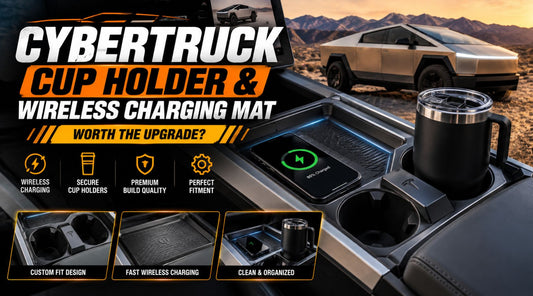 cybertruck wireless charging cup holder mat
