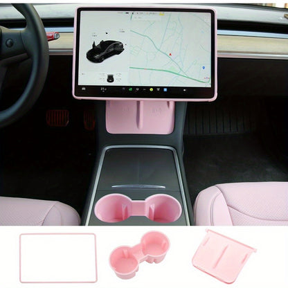 Console Upgrade Kit — Model 3 Highland & Model Y Juniper (Cup Insert, Screen Frame, Charging Mat)