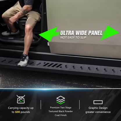 Cybertruck Running Boards — Heavy-Duty Steel Side Steps