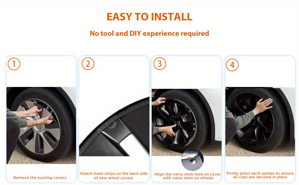 19" Blade-Style Wheel Covers — Matte Black, Tesla Model Y (2020–2024)