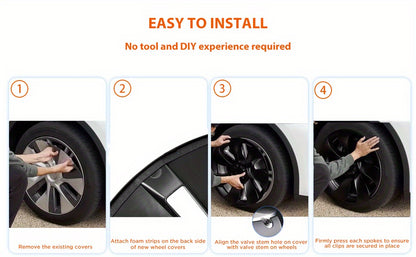 19" Blade-Style Wheel Covers — Matte Black, Tesla Model Y (2020–2024)
