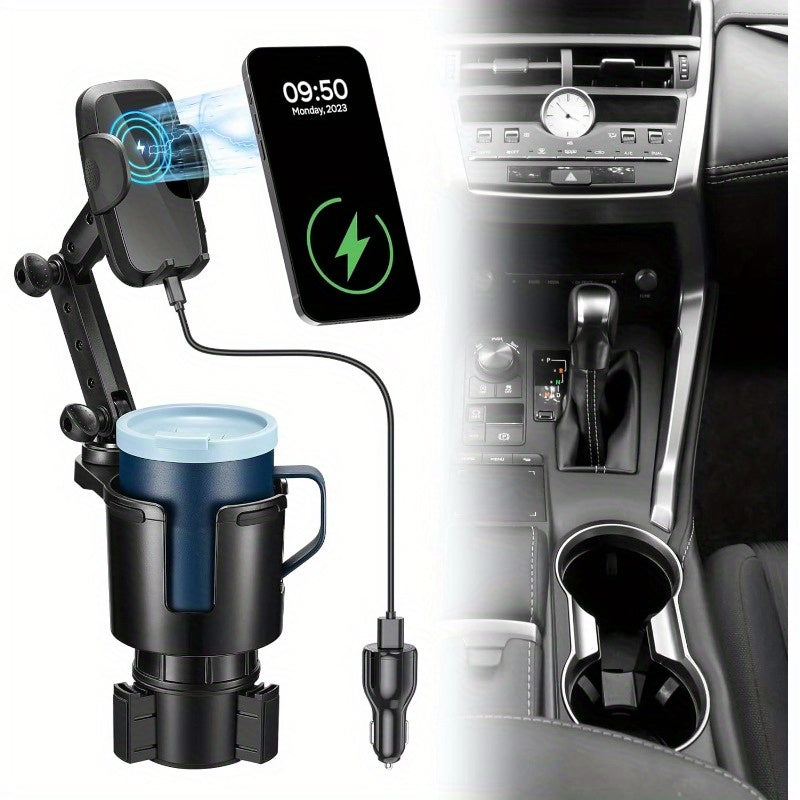 3-in-1 Cup Holder Wireless Charger & Phone Mount — 15W