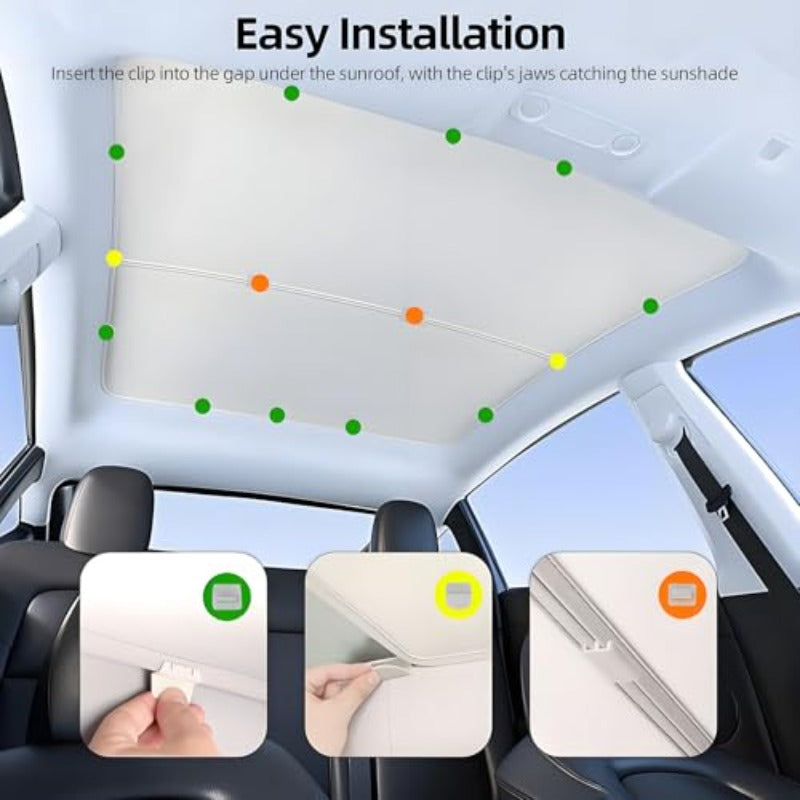 Cybertruck Glass Roof Sunshade — No-Sag Ice-Crystal 2-in-1