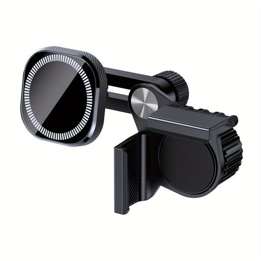 Adjustable Magnetic Car Phone Holder - Rotatable, Foldable, Fit for 10-21mm Thick Screens, for Tesla Model 3/ Y/ S/ X, for iPhone 13/ 14/ 12 Pro, for Xiaomi, for SamSung-Durable Clamp Mechanism, Screen Clamp Holder|Sturdy Con