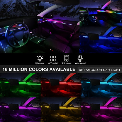 App-Controlled RGB Ambient Light Kit for Tesla