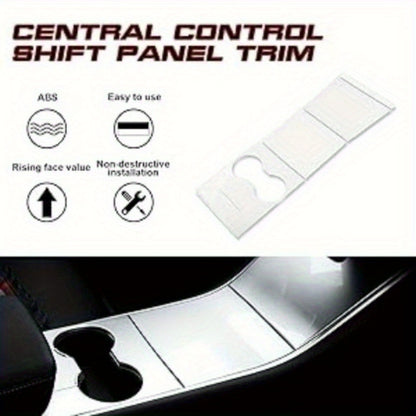 Center Console Wrap Kit — Piano White, Tesla Model 3 / Y (2017–2020)