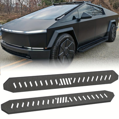 YZONA Cybertruck Running Boards — Polished Black (2-Piece)