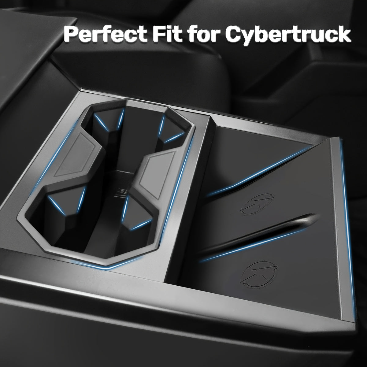 Cybertruck Console Cup Holder Insert & Silicone Pad (2-Piece)