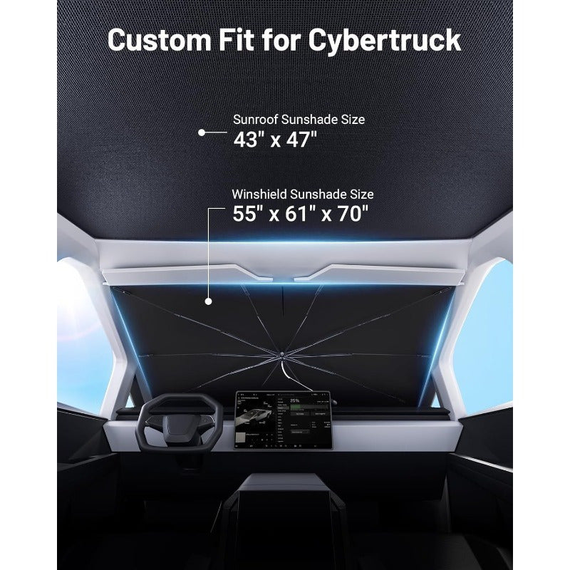 Cybertruck Windshield & Roof Umbrella Sunshade Set