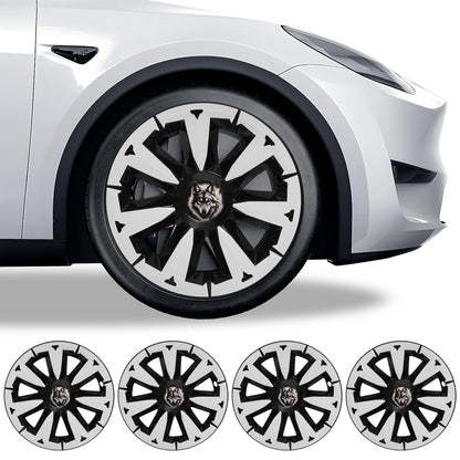 19" Blade-Style Wheel Covers — White, Tesla Model Y (2020–2024)