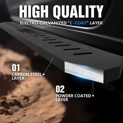 YZONA Cybertruck Running Boards — Polished Black (2-Piece)