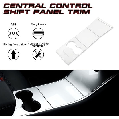 Center Console Wrap Kit — Piano White, Tesla Model 3 / Y (2017–2020)