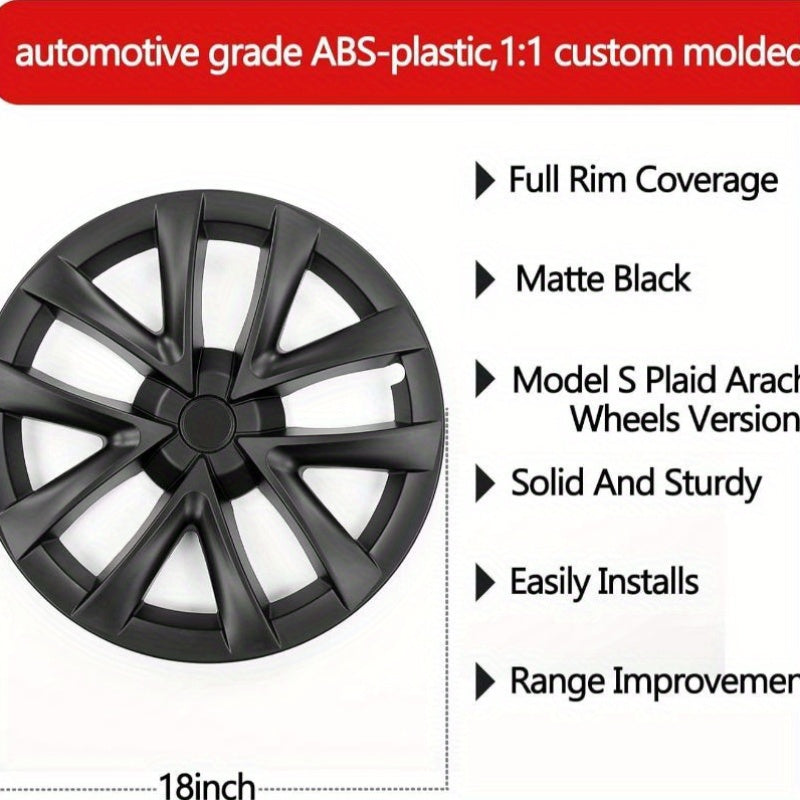 18" Arachnid-Style Aero Wheel Covers — Tesla Model 3 (2017–2023)
