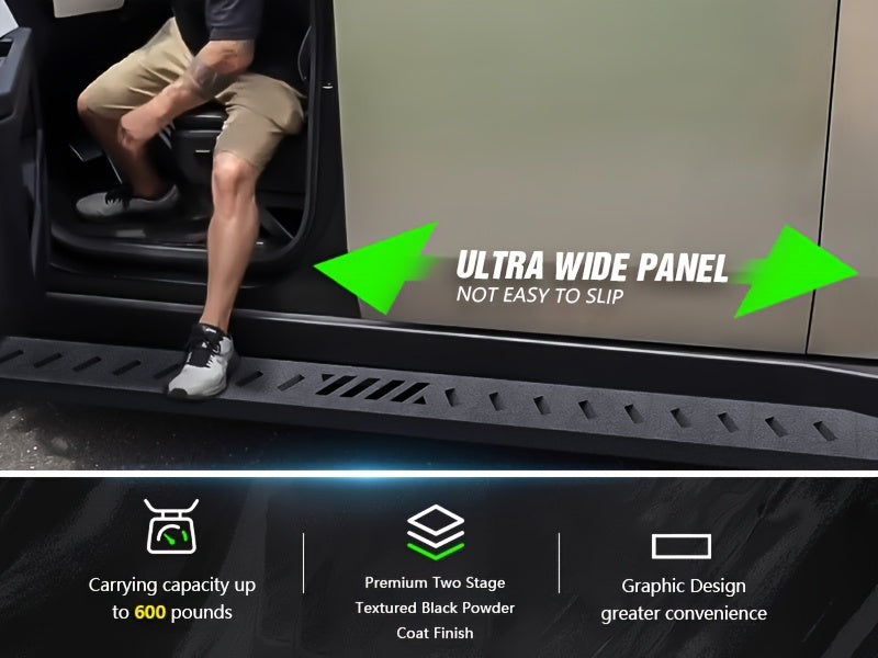 YZONA Cybertruck Running Boards — Heavy-Duty Steel