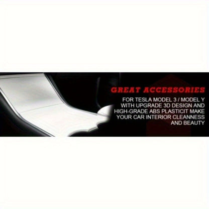 Center Console Wrap Kit — Piano White, Tesla Model 3 / Y (2017–2020)