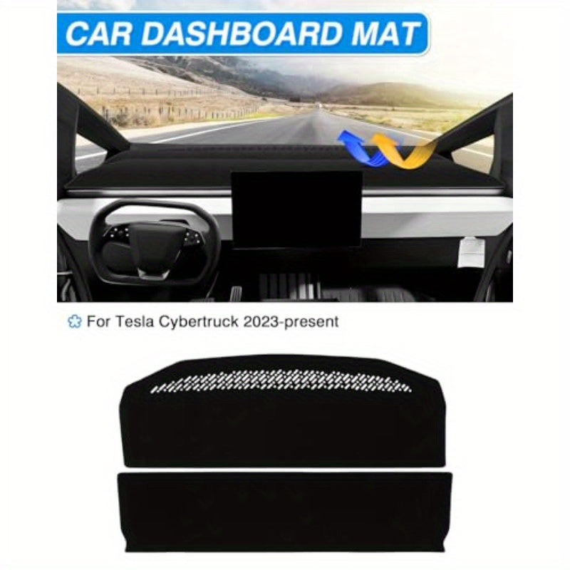 Cybertruck Dashboard Cover — Non-Slip Carpet Dash Mat (2024–2026)