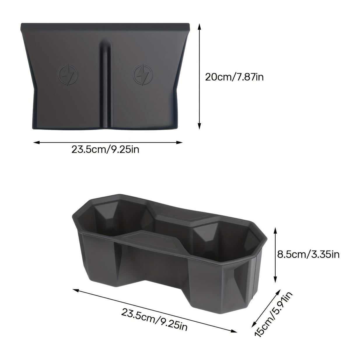 Cybertruck Console Cup Holder Insert & Silicone Pad (2-Piece)