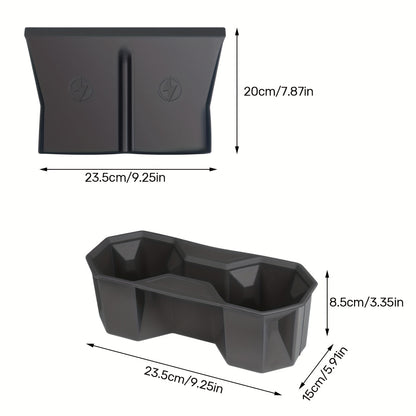 Cybertruck Console Cup Holder Insert & Silicone Pad (2-Piece)