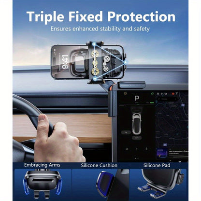 360° Screen-Clip Phone Mount — Tesla Model 3 / Y / X / Cybertruck