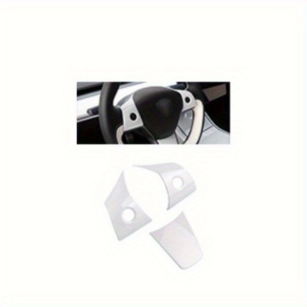 Center Console Wrap Kit — Piano White, Tesla Model 3 / Y (2017–2020)