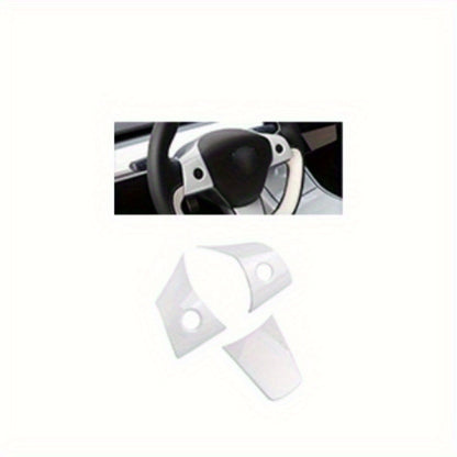 Center Console Wrap Kit — Piano White, Tesla Model 3 / Y (2017–2020)