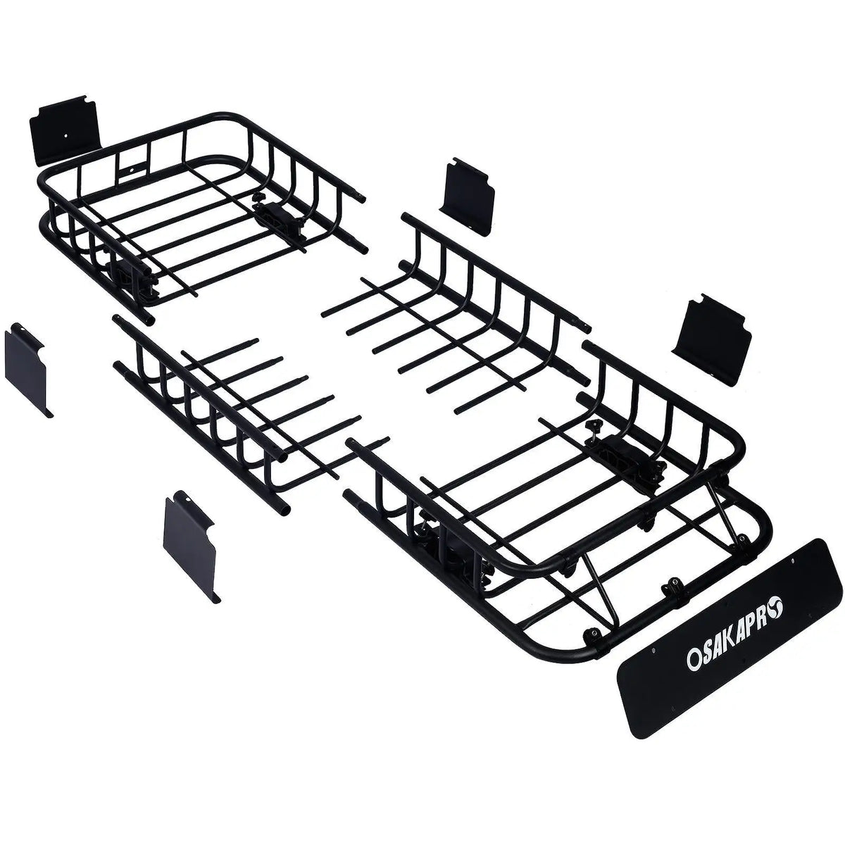 64" Black Steel Rooftop Cargo Carrier Basket