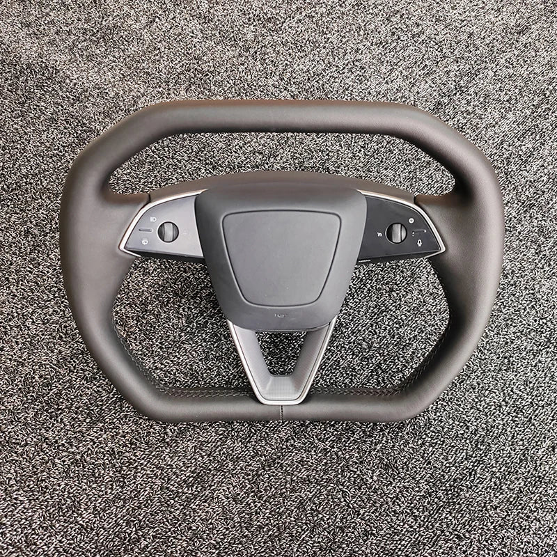 Cybertruck-Style Heated Nappa Yoke Steering Wheel — Model 3 Highland & Model Y Juniper