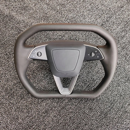 Cybertruck-Style Heated Nappa Yoke Steering Wheel — Model 3 Highland & Model Y Juniper