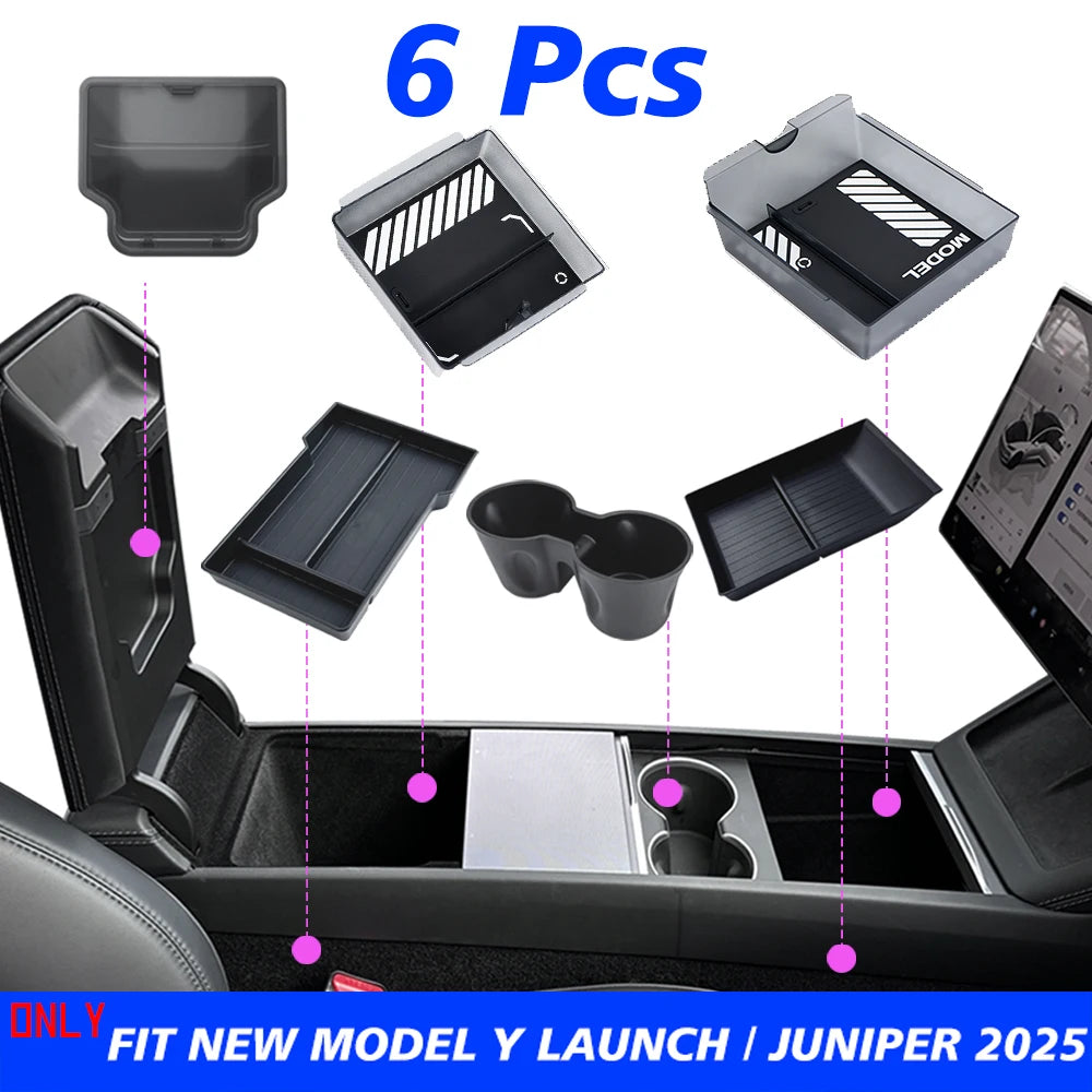 TESY Console & Armrest Storage Box — Tesla Model Y Juniper