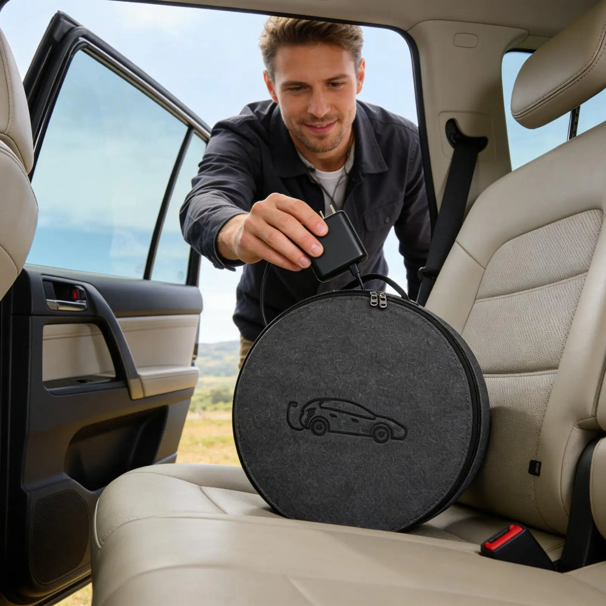 Felt EV Charging Cable Storage Case