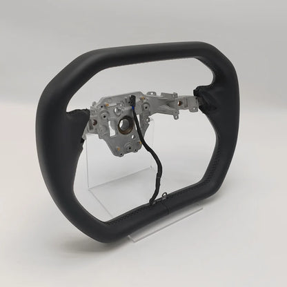 Cybertruck-Style Heated Nappa Yoke Steering Wheel — Model 3 Highland & Model Y Juniper