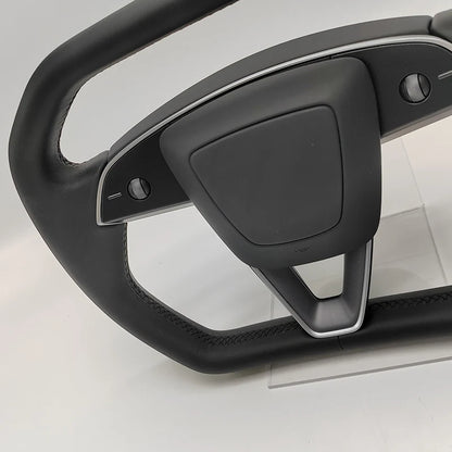 Cybertruck-Style Heated Nappa Yoke Steering Wheel — Model 3 Highland & Model Y Juniper
