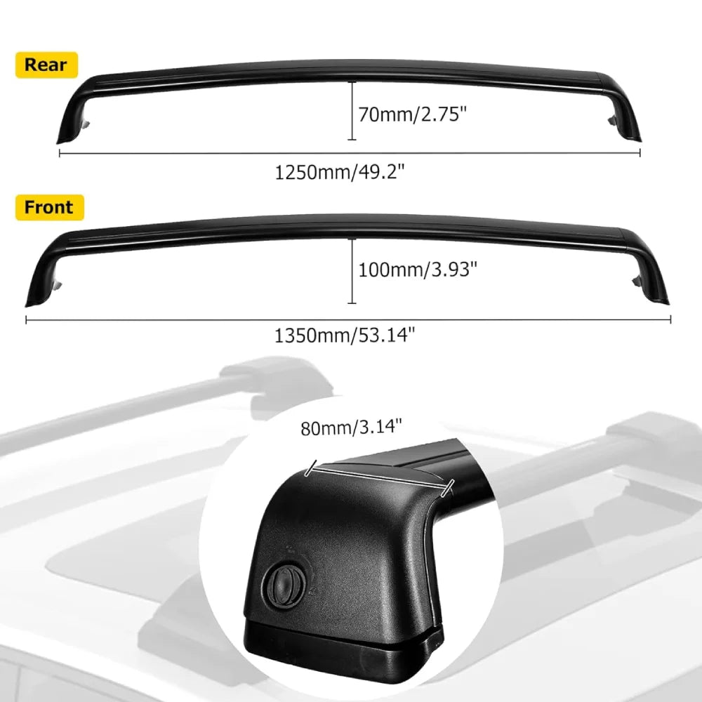 Aluminum Roof Rack Crossbars — Tesla Model Y (2021–2024), 165 lb Rated