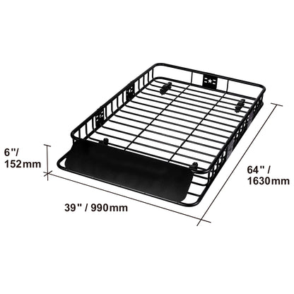 Heavy-Duty Rooftop Cargo Basket — 200 lb Capacity