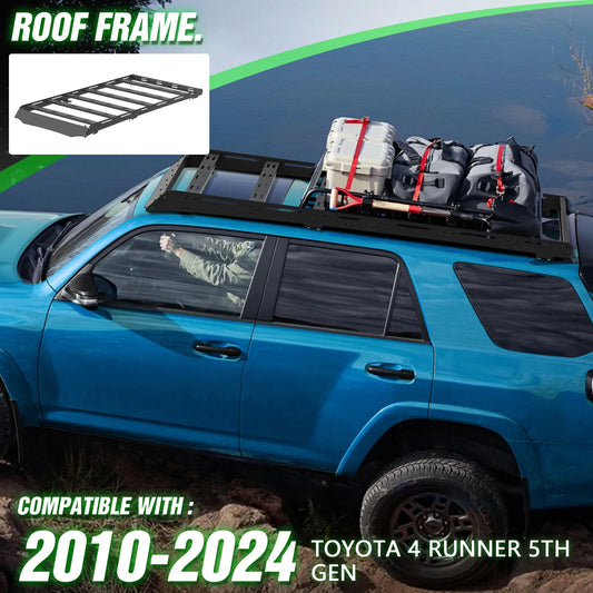 800 LBS Full Size Roof Rack Cargo Carrier Basket Overland Roof Top Luggage Storage Holder for 2010-2024 Toyota 4Runner 5th Gen