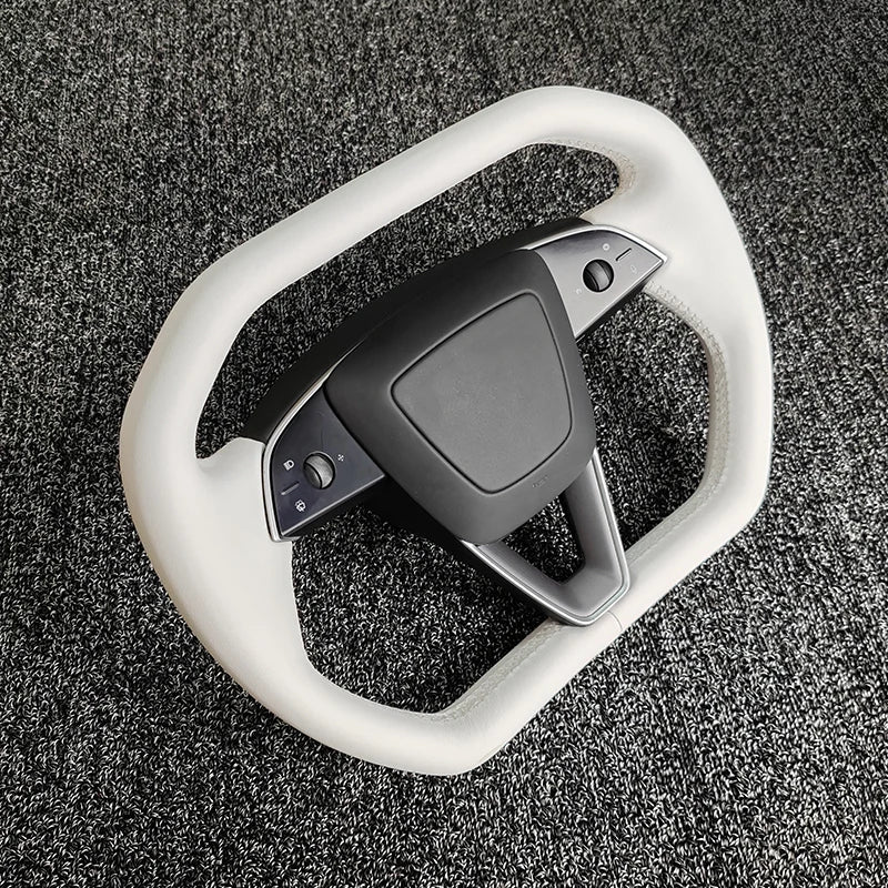 Cybertruck-Style Heated Nappa Yoke Steering Wheel — Model 3 Highland & Model Y Juniper