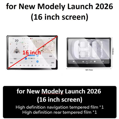 TESY Tempered Glass Screen Protector — Model Y Juniper / Model 3 Highland