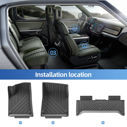 Rivian R1T All-Weather TPE Floor Mats & Cargo Liner (2022–2024)