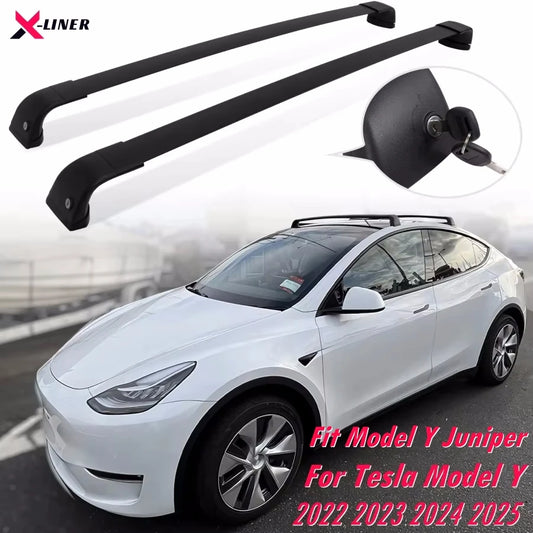 Lockable Roof Rack for Tesla Model Y 2020-2025 Juniper Aluminum Kayak and Bike Cross Bars Rooftop Luggage Carrier for Model Y